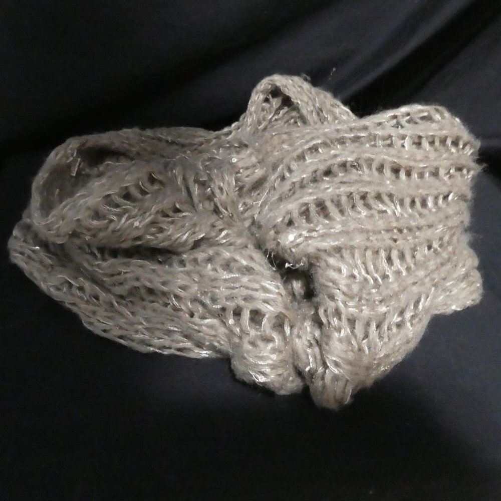 INFINITY SCARF with random shiny sequins, loose knit